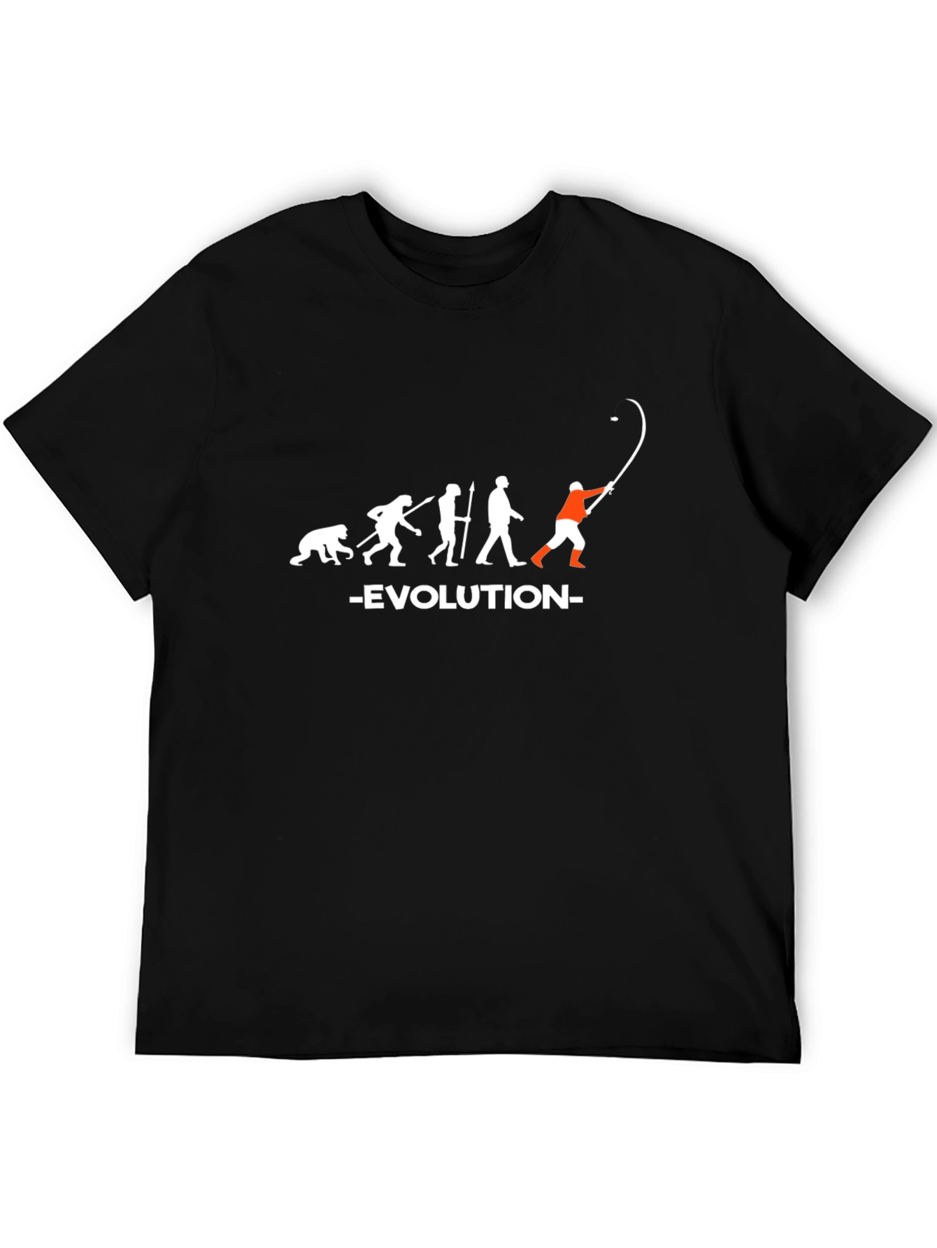 Evolution of Fishing Black T-Shirt