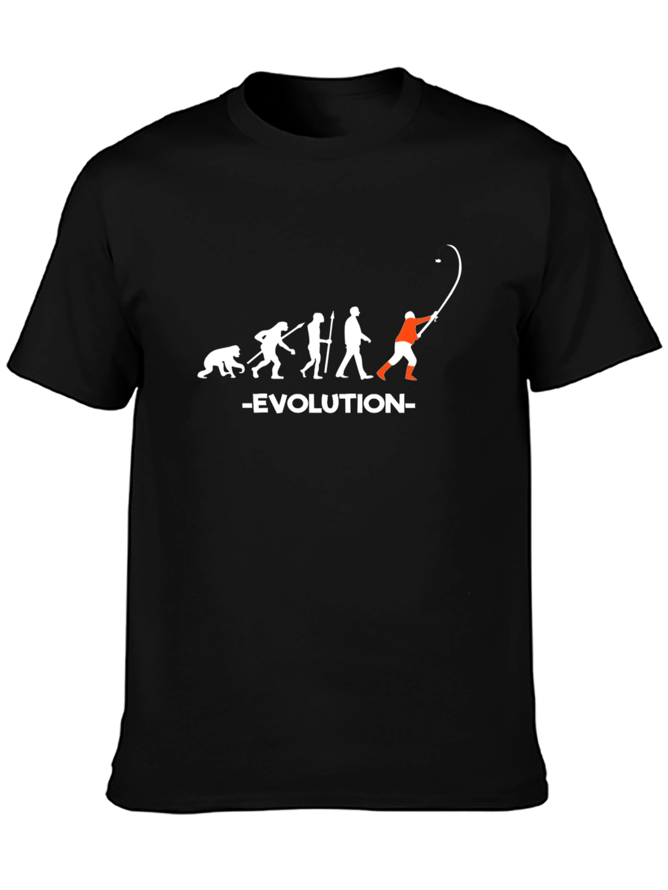 Evolution of Fishing Black T-Shirt