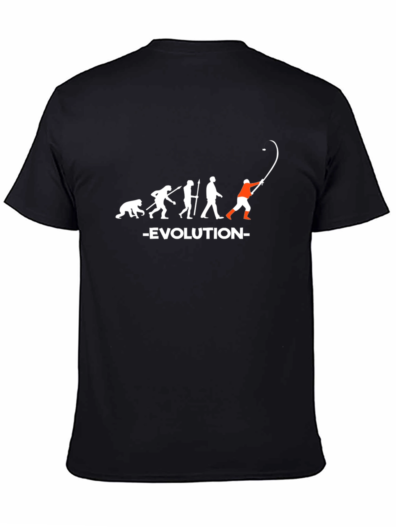 Evolution of Fishing Black T-Shirt