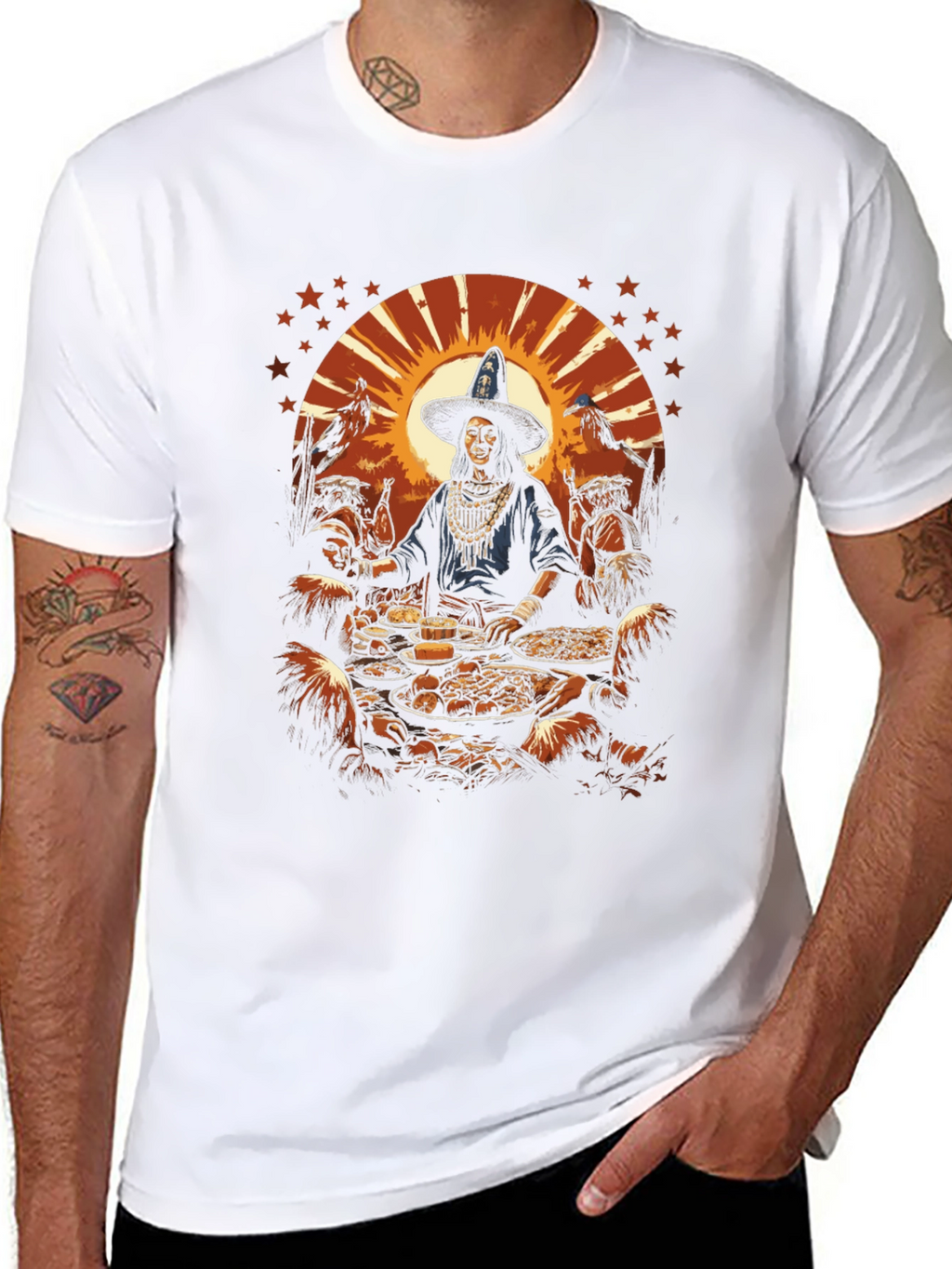 Festive Feast Graphic T-Shirt - Black