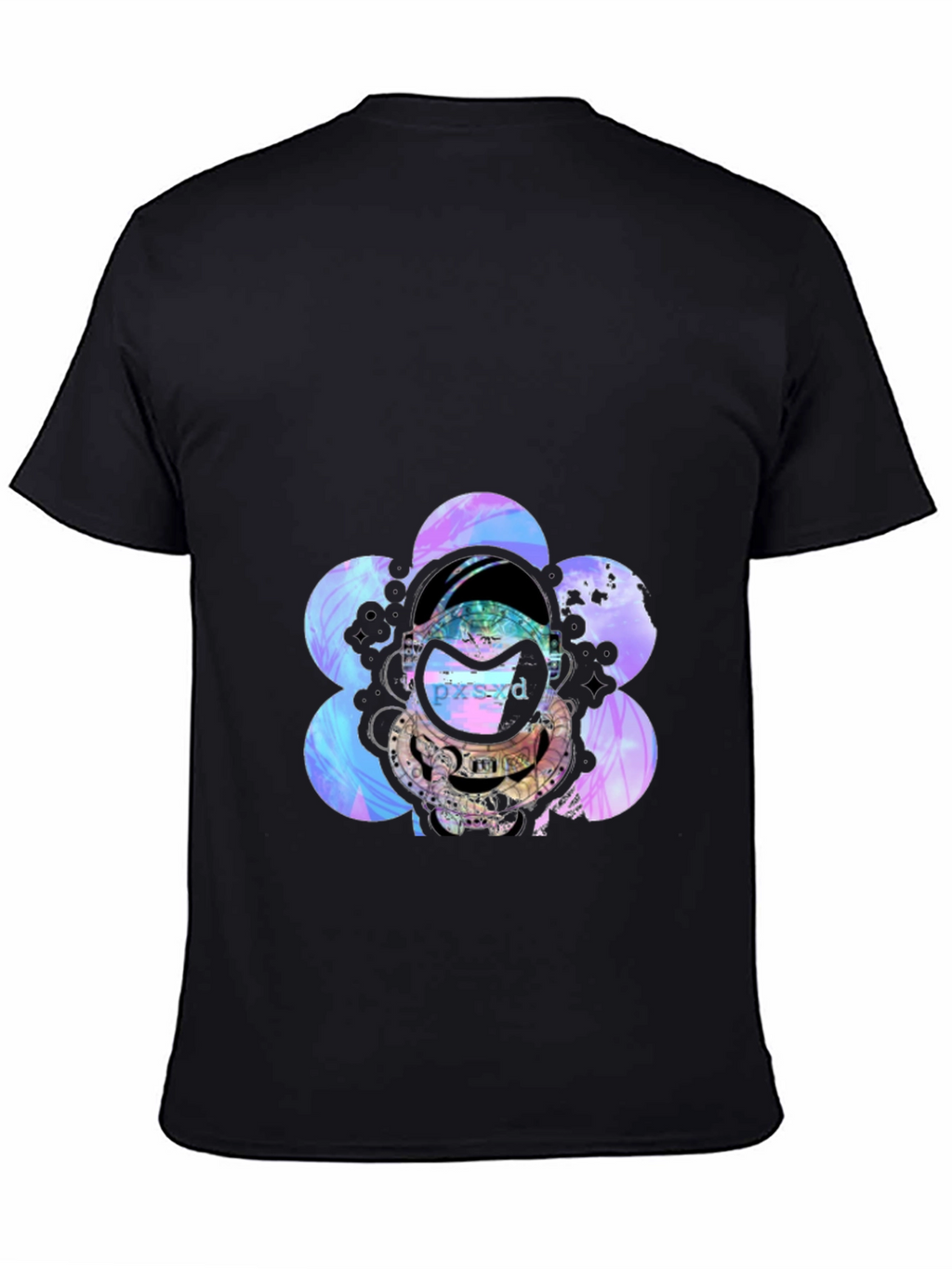 Astronaut Floral Graphic Black T-Shirt