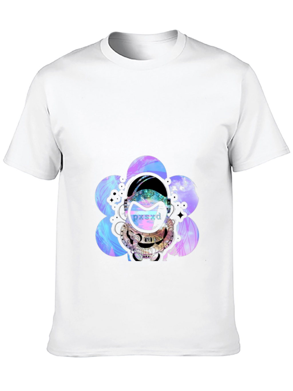 Astronaut Floral Graphic Black T-Shirt