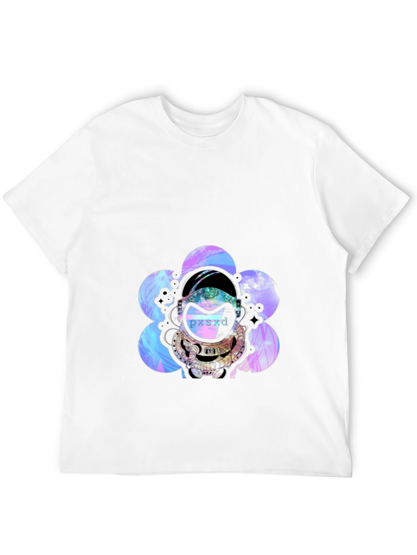 Astronaut Floral Graphic Black T-Shirt