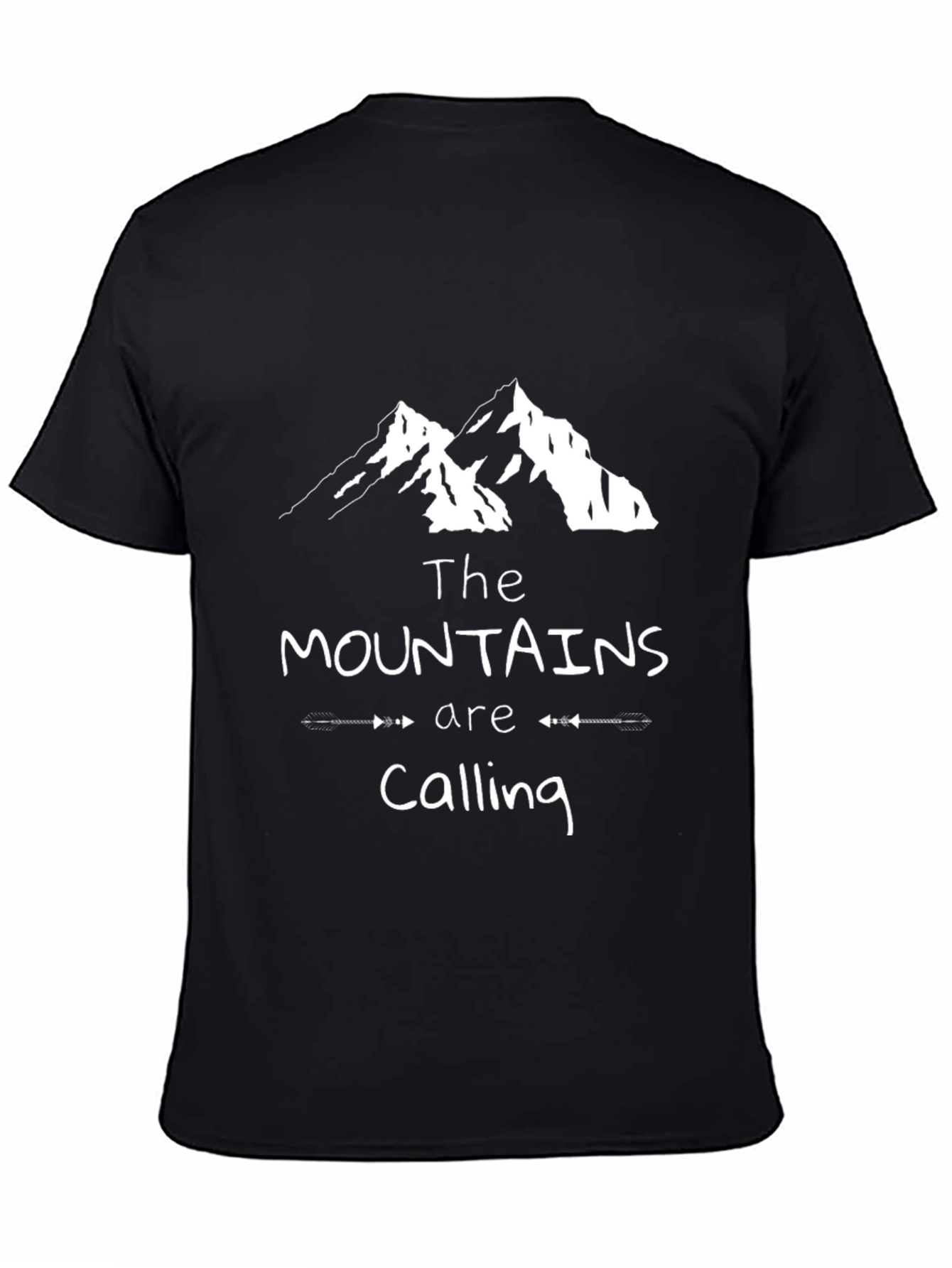 Mountains Are Calling Black Graphic Tee