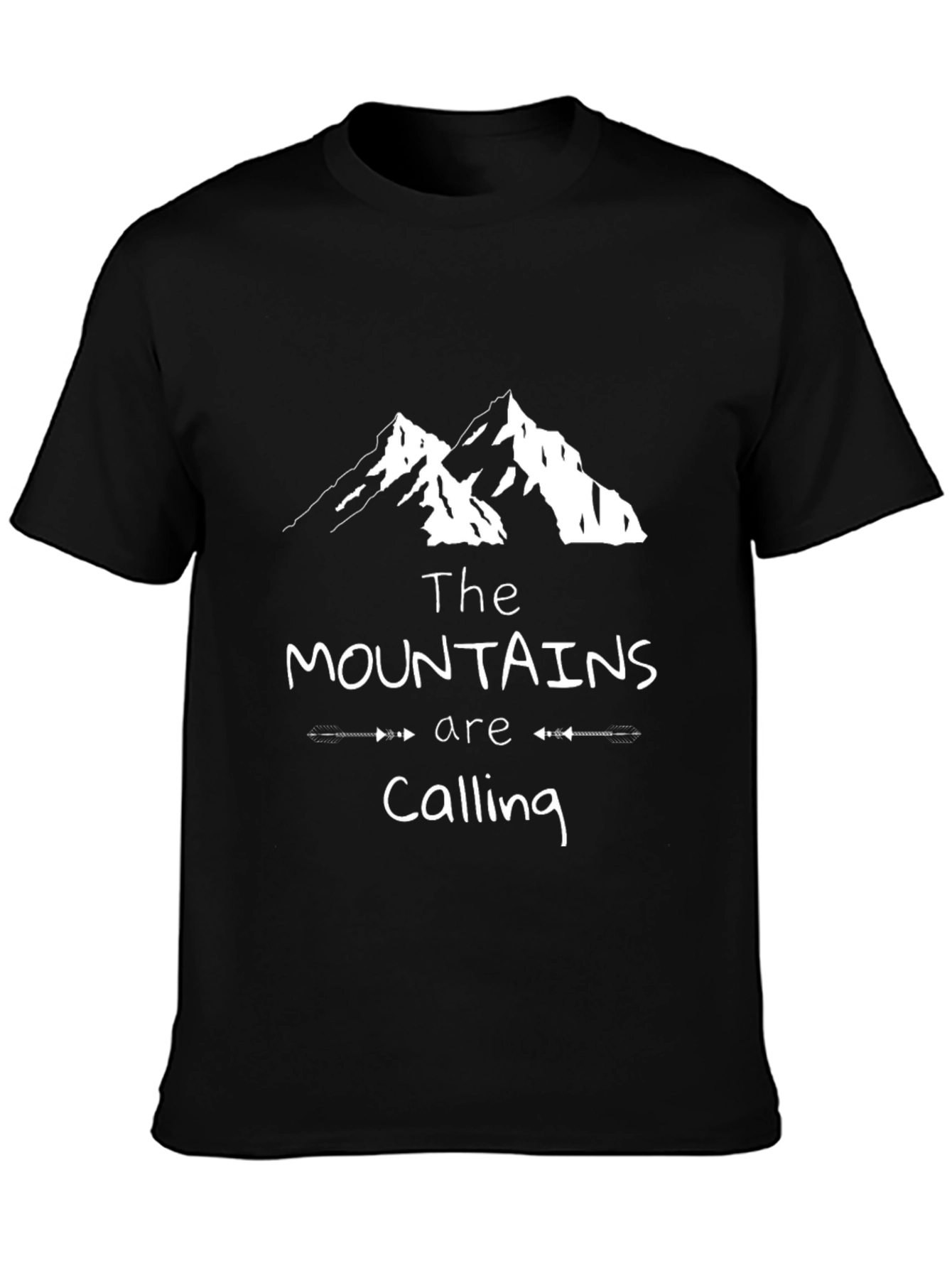 Mountains Are Calling Black Graphic Tee