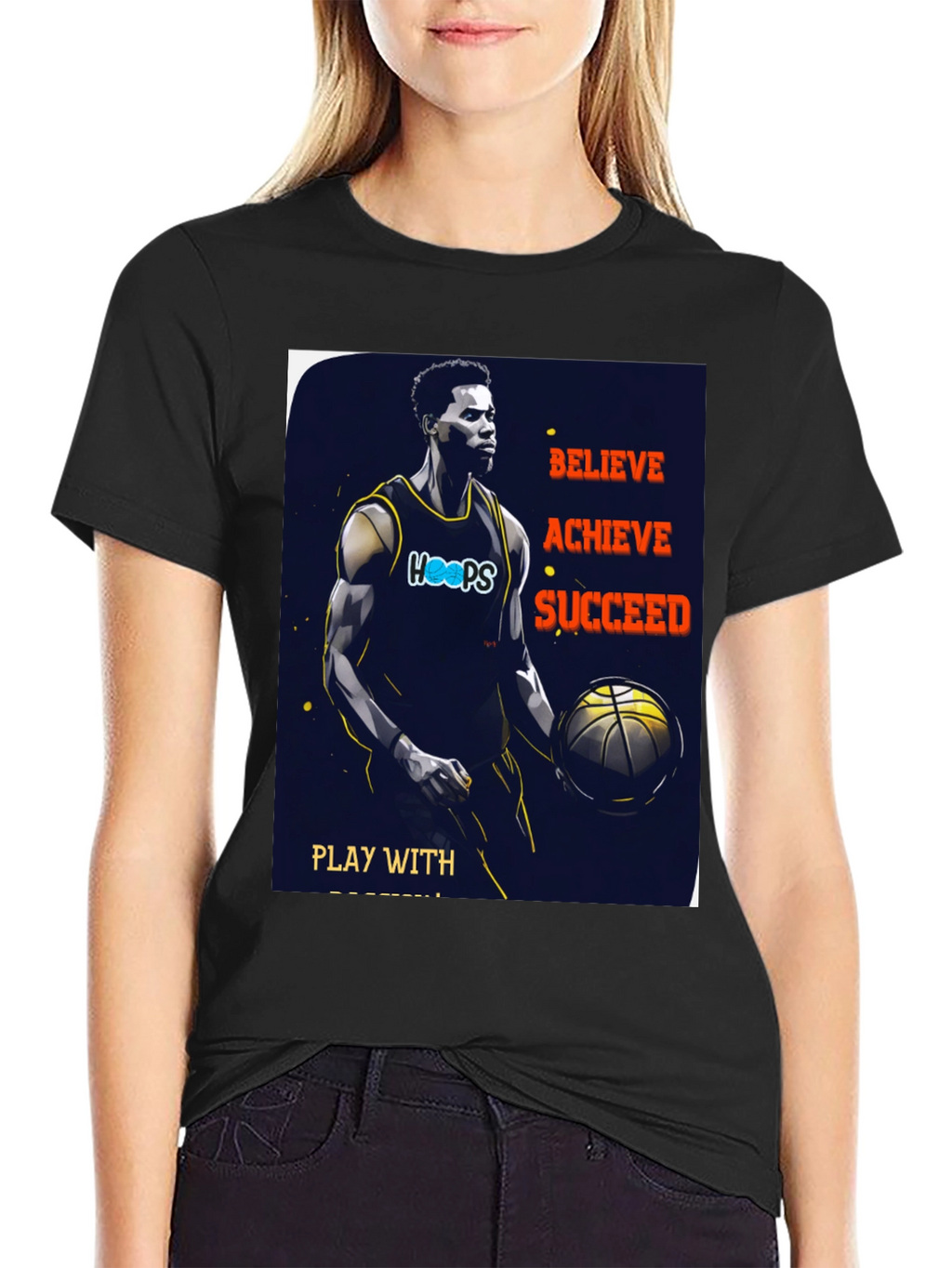 Believe Achieve Succeed Basketball T-Shirt