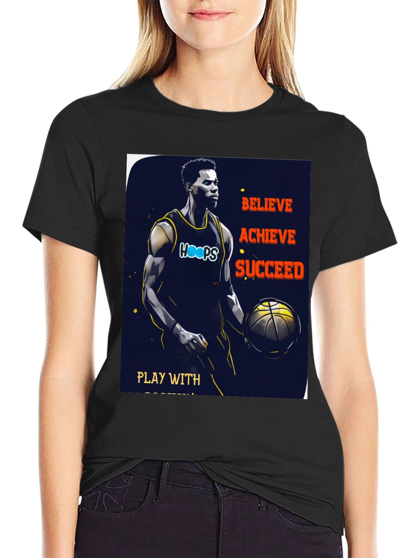 Believe Achieve Succeed Basketball T-Shirt