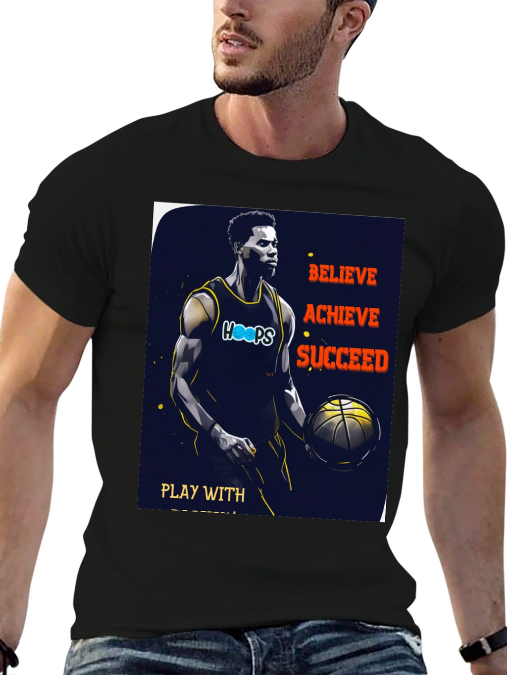 Believe Achieve Succeed Basketball T-Shirt