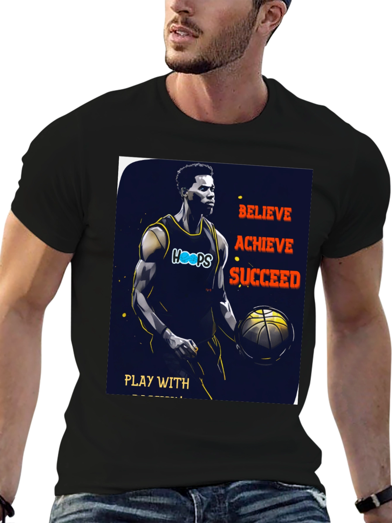 Believe Achieve Succeed Basketball T-Shirt