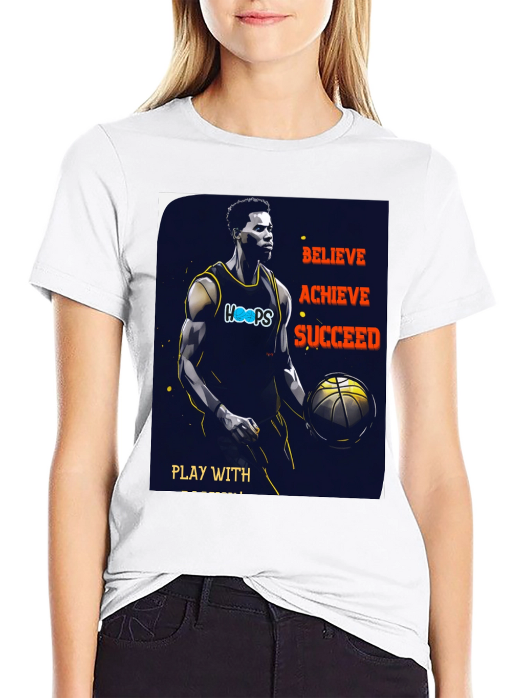 Believe Achieve Succeed Basketball T-Shirt