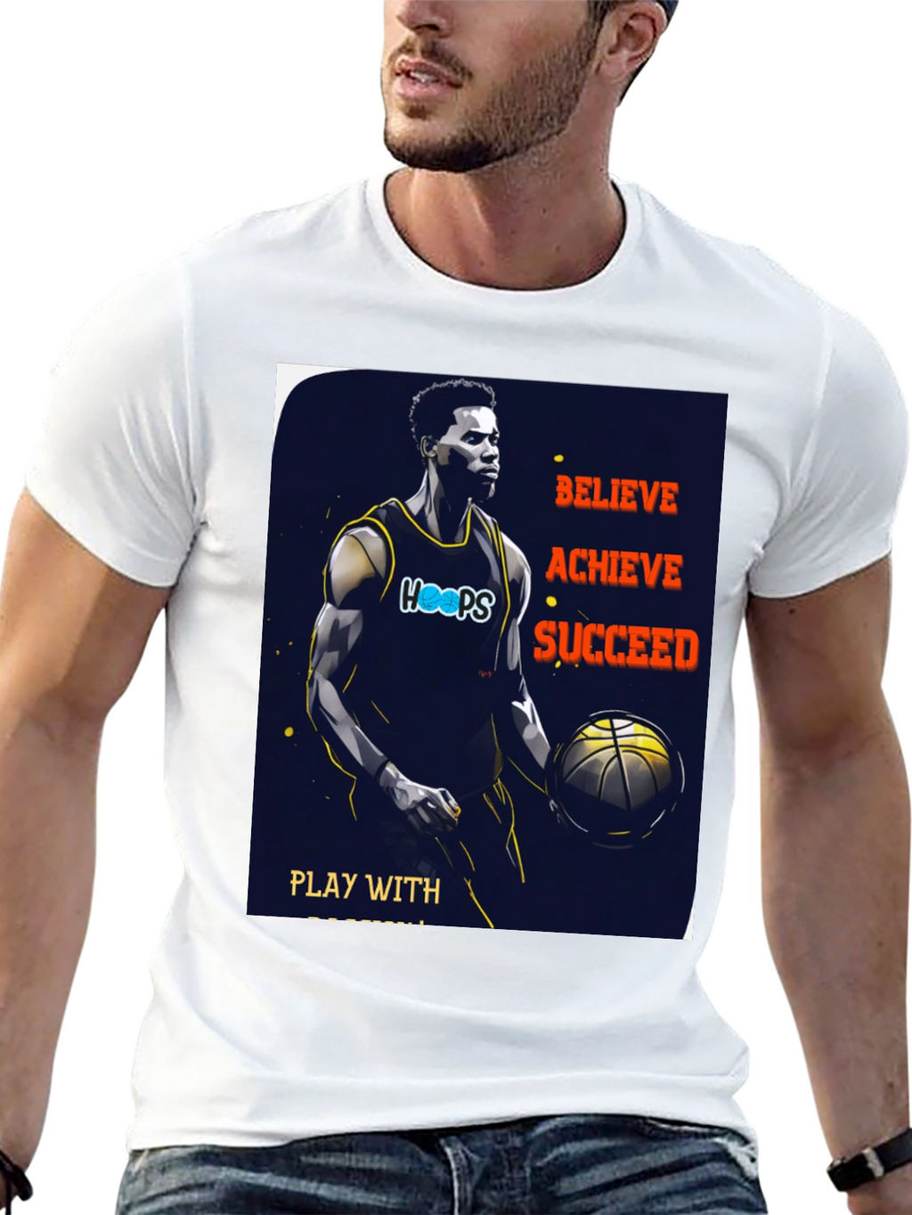 Believe Achieve Succeed Basketball T-Shirt