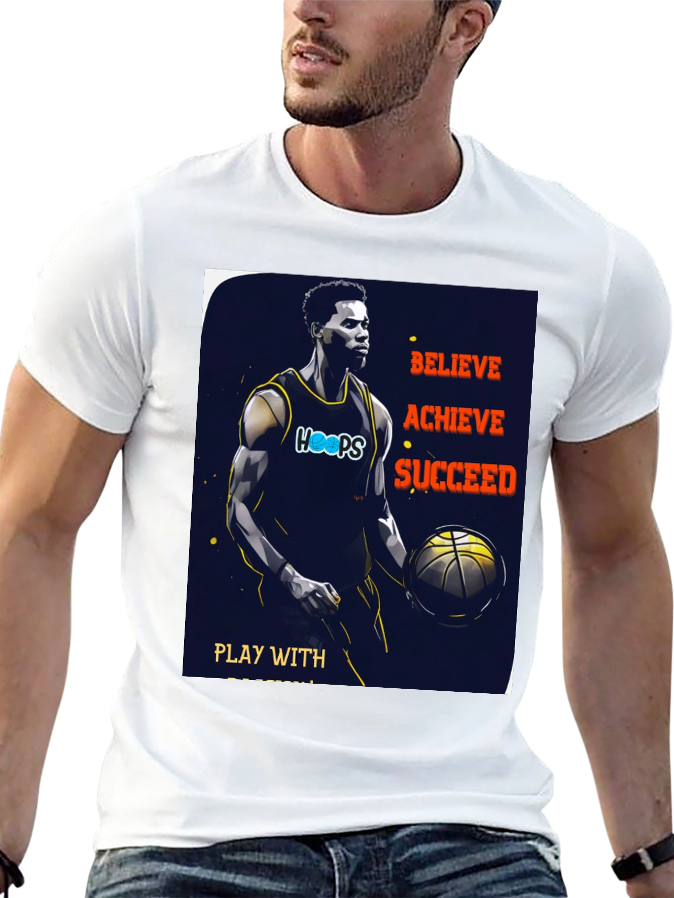 Believe Achieve Succeed Basketball T-Shirt