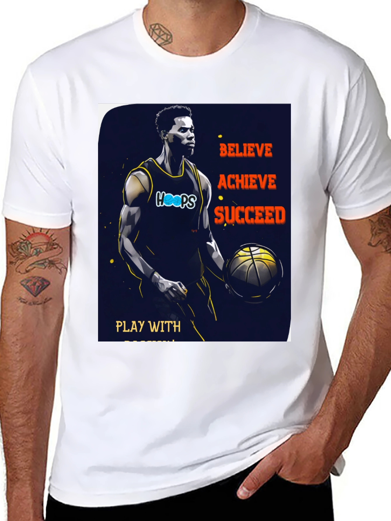 Believe Achieve Succeed Basketball T-Shirt