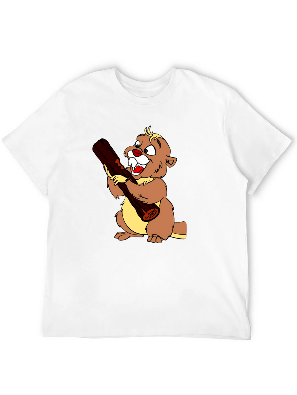 Cartoon Beaver Graphic T-Shirt