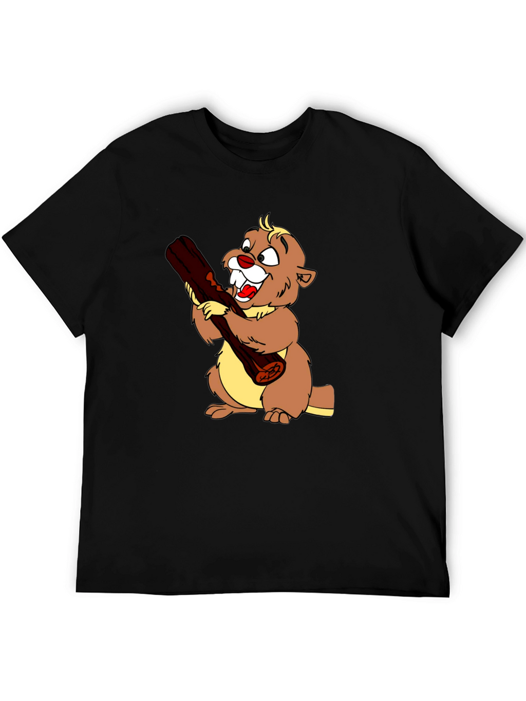 Cartoon Beaver Graphic T-Shirt
