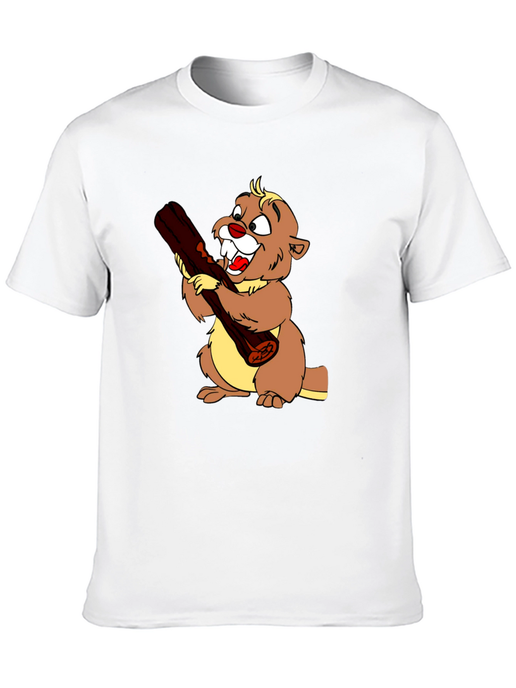 Cartoon Beaver Graphic T-Shirt