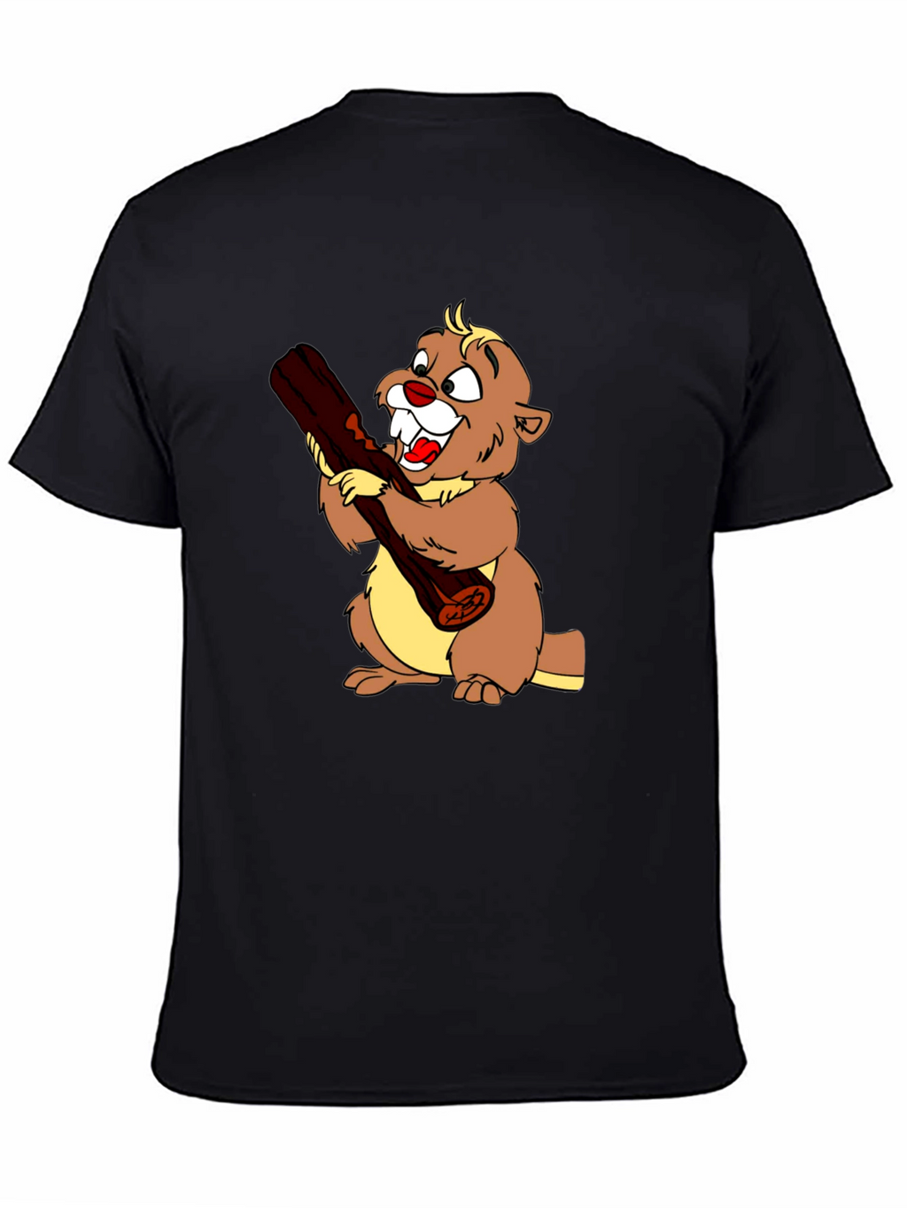 Cartoon Beaver Graphic T-Shirt