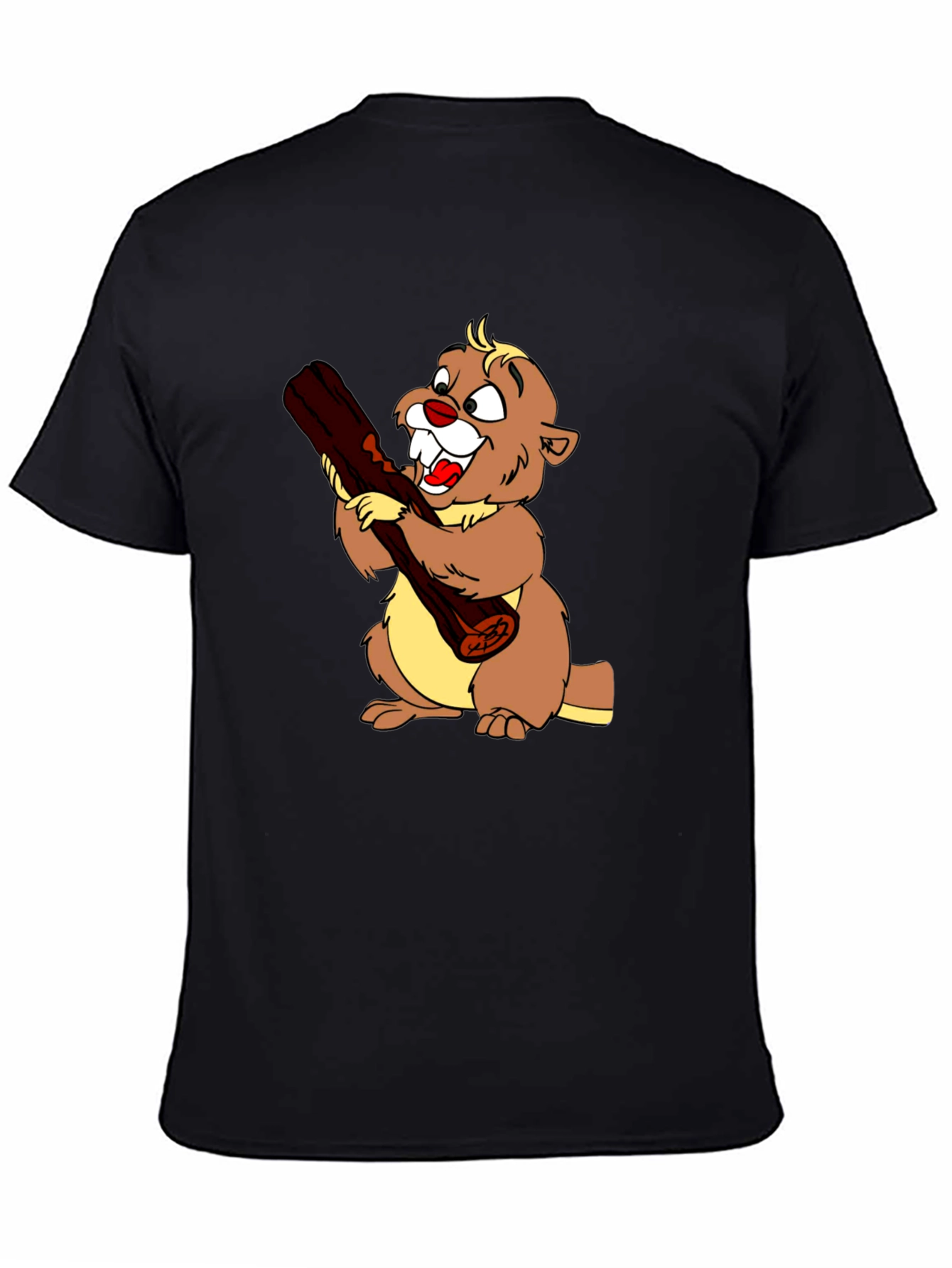 Cartoon Beaver Graphic T-Shirt