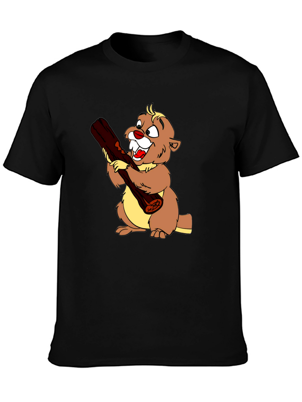Cartoon Beaver Graphic T-Shirt