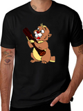 Cartoon Beaver Graphic T-Shirt