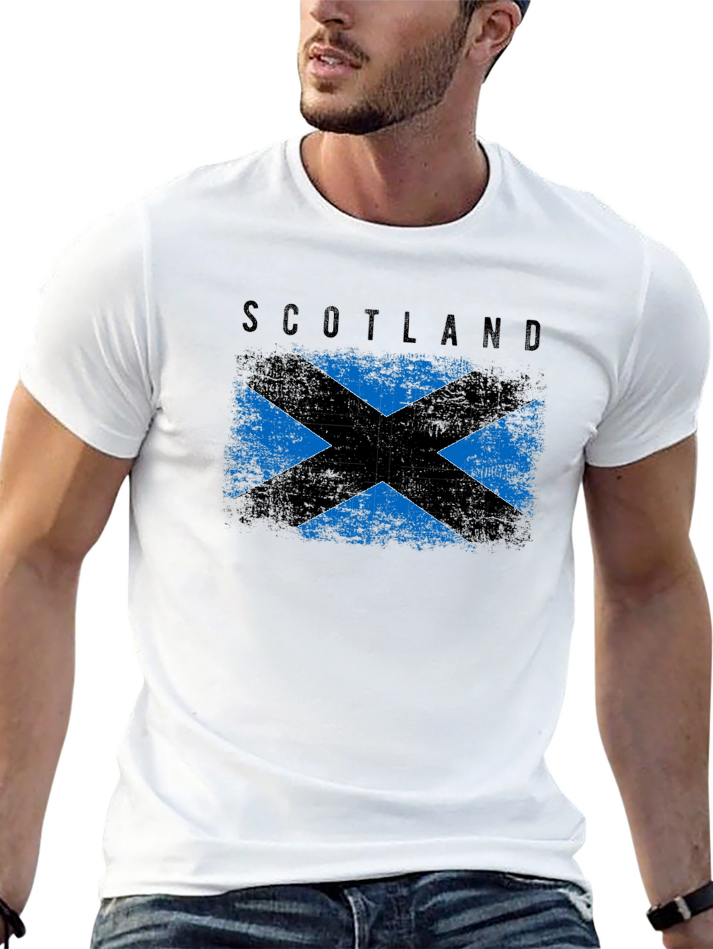 Scotland Flag Graphic Black T-Shirt