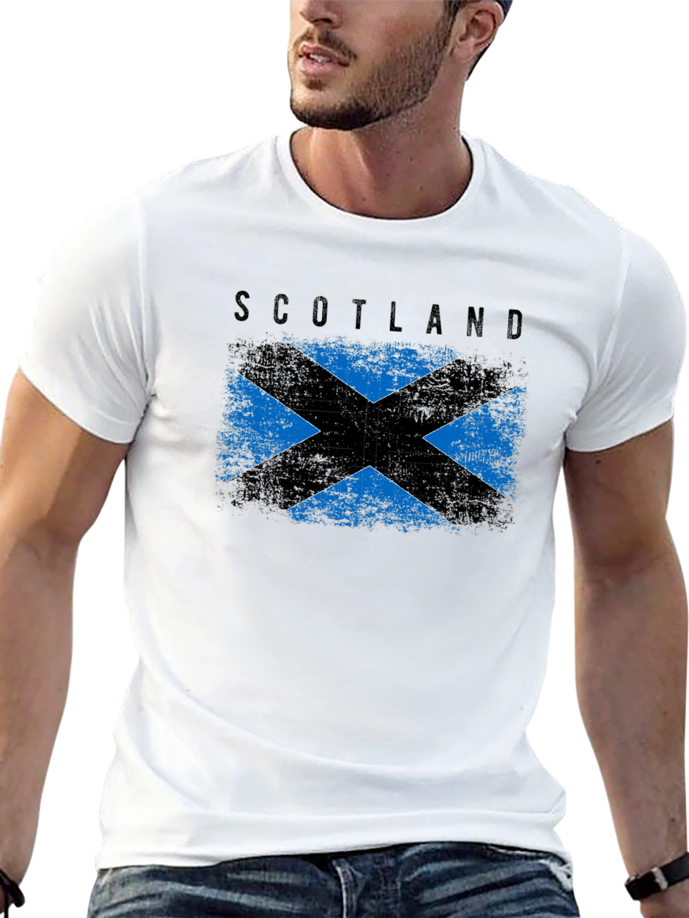 Scotland Flag Graphic Black T-Shirt