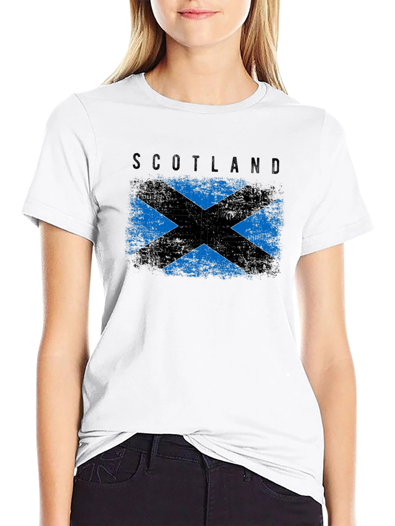 Scotland Flag Graphic Black T-Shirt