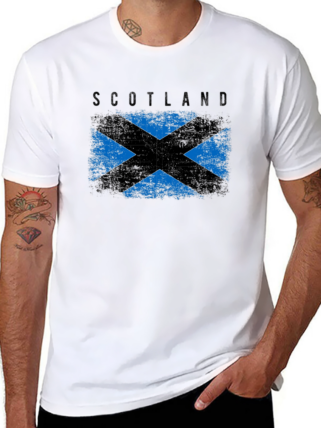 Scotland Flag Graphic Black T-Shirt