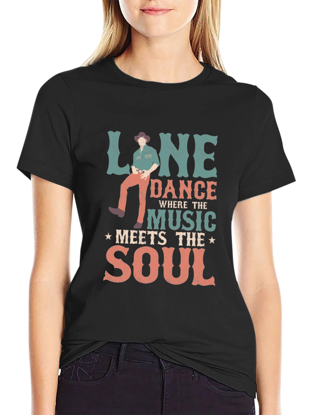 Line Dance Meets the Soul Graphic T-Shirt