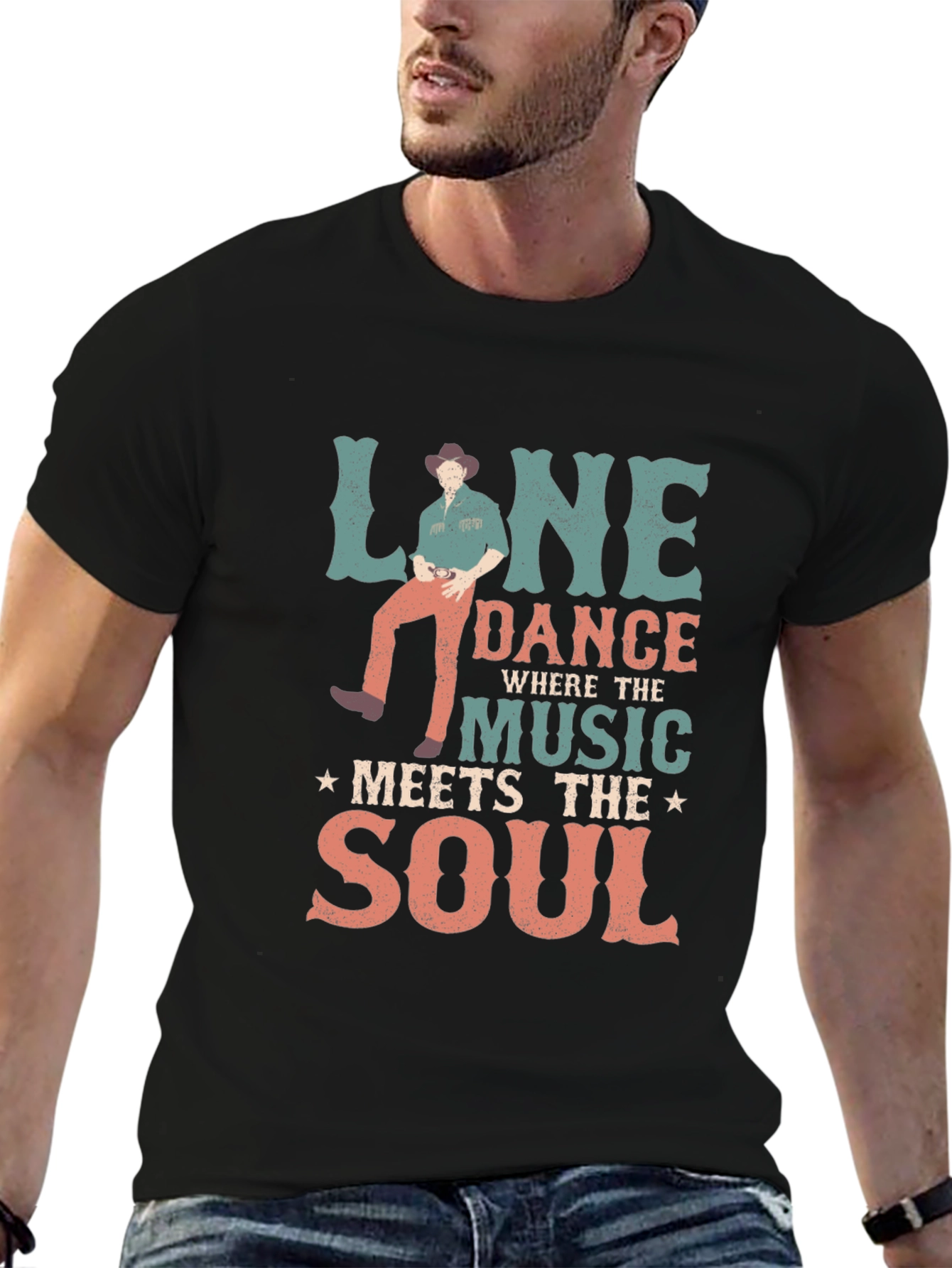 Line Dance Meets the Soul Graphic T-Shirt