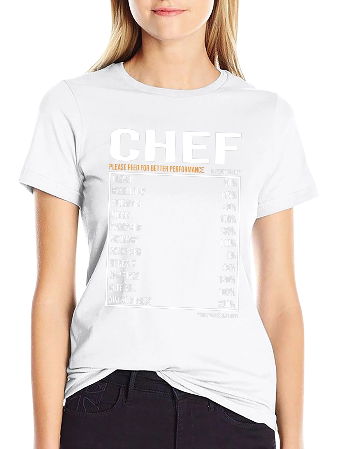 Chef Nutrition Facts Black T-Shirt