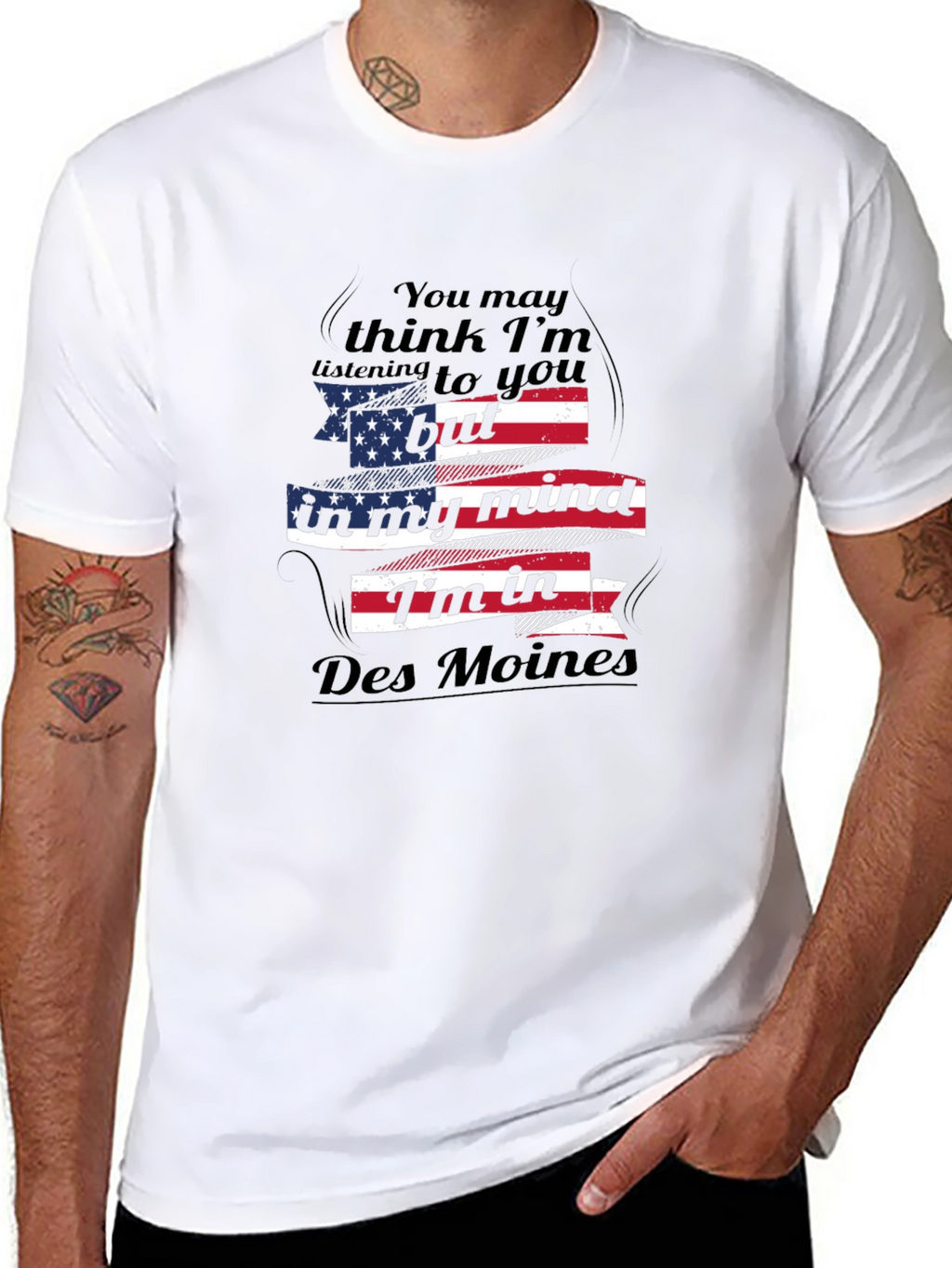Des Moines Mind USA Flag T-Shirt