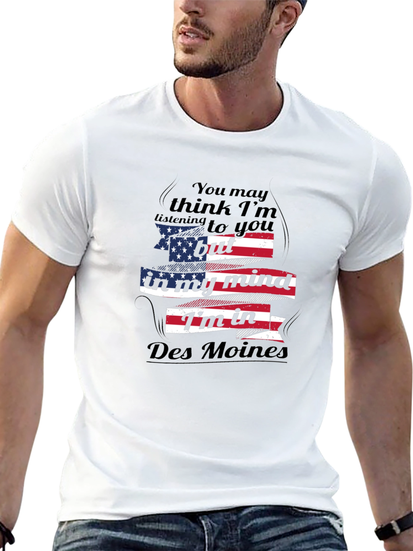 Des Moines Mind USA Flag T-Shirt