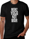 Make Yoga Not War Black Graphic Tee Shirt