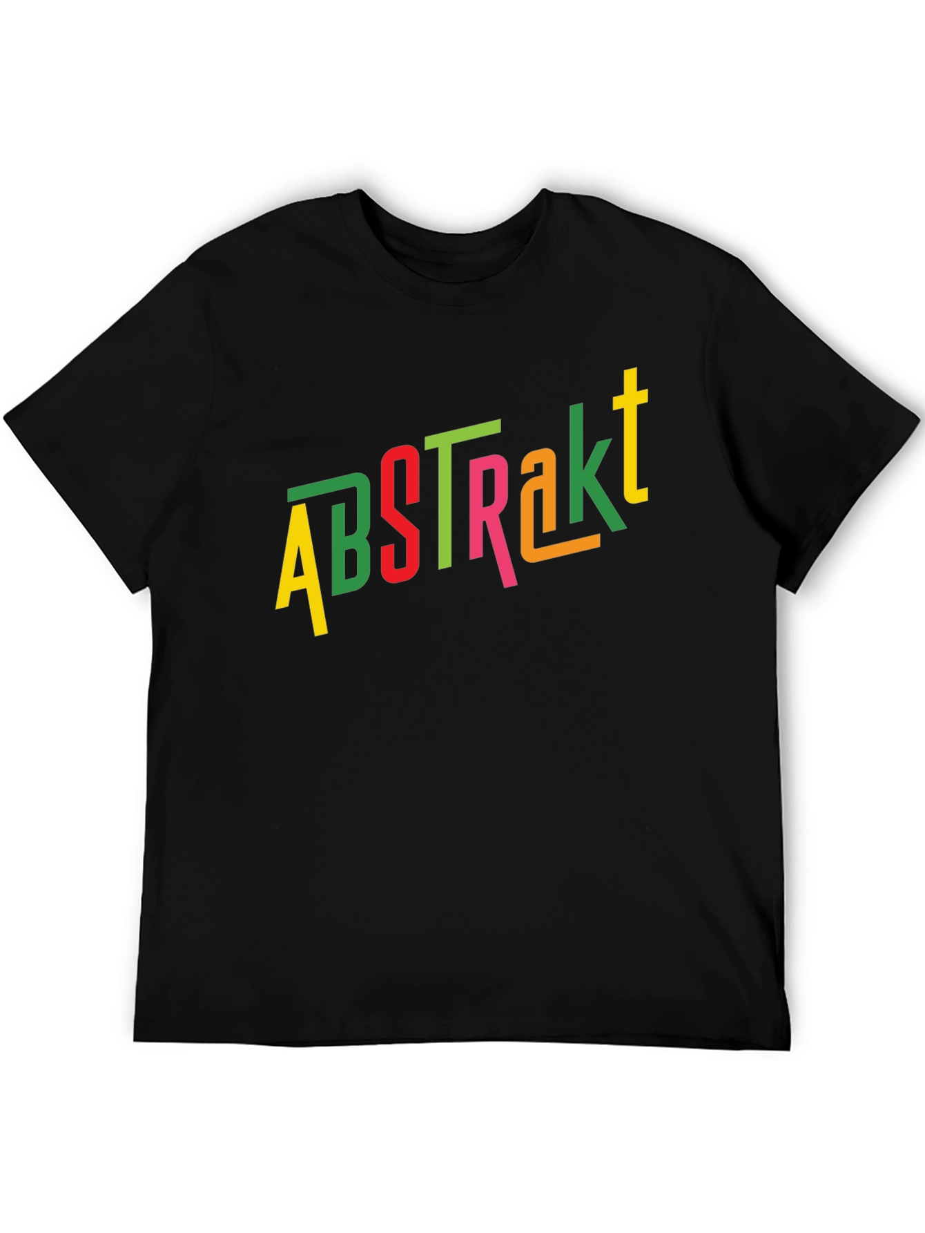 Abstract Colorful Graphic Mens Black T-Shirt