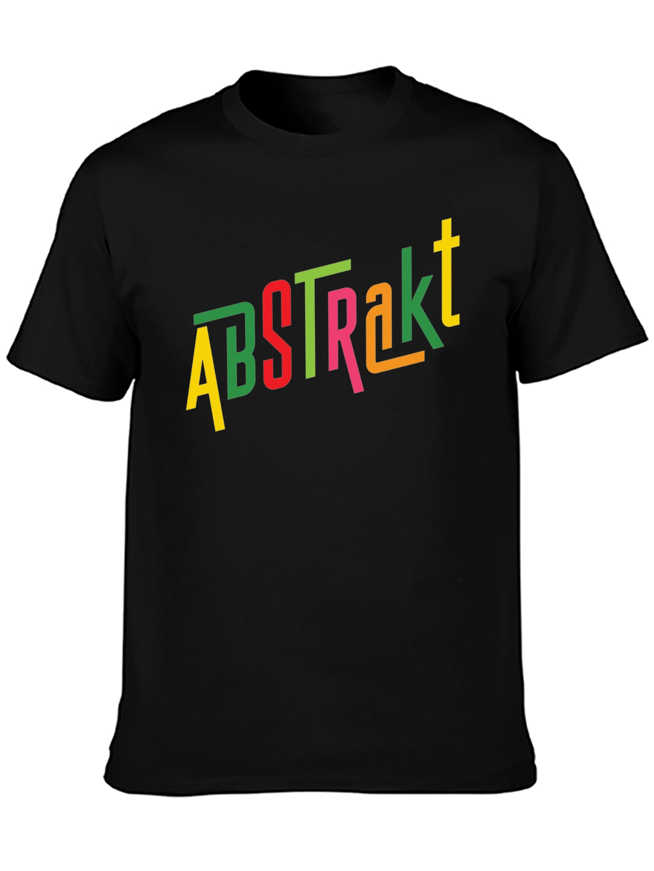 Abstract Colorful Graphic Mens Black T-Shirt