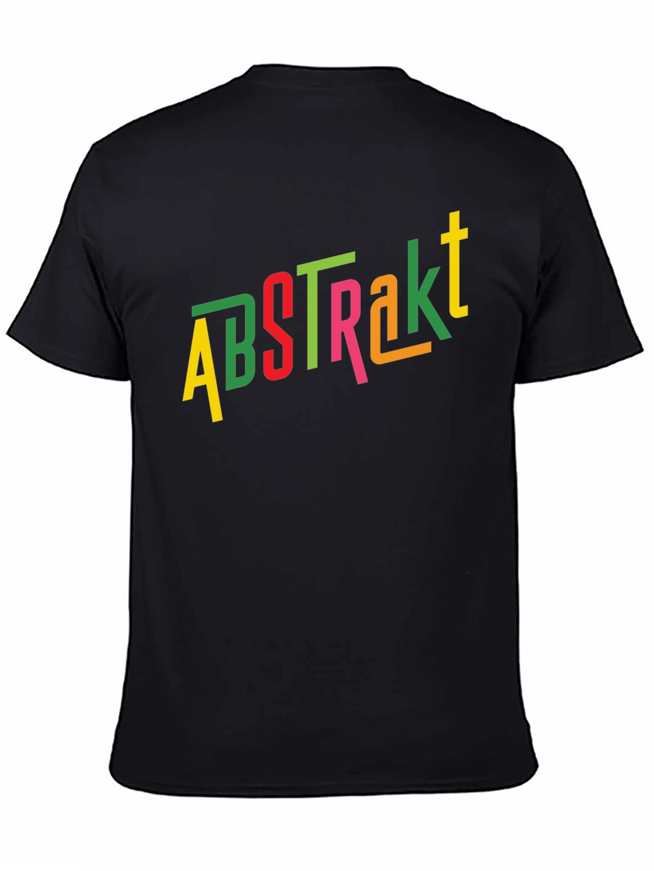 Abstract Colorful Graphic Mens Black T-Shirt