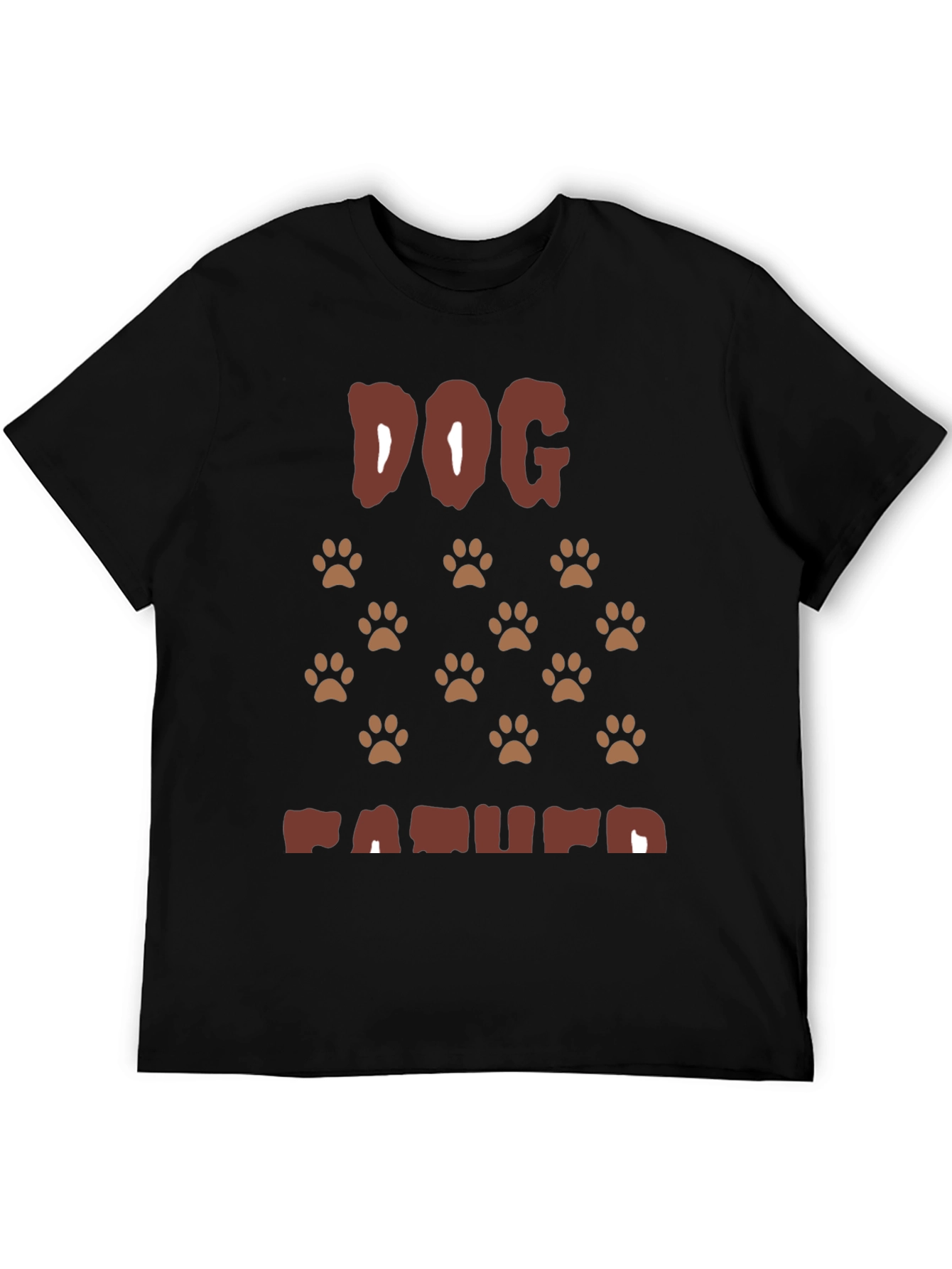 Dog Paw Print T-Shirt - Casual Crew Neck Tee