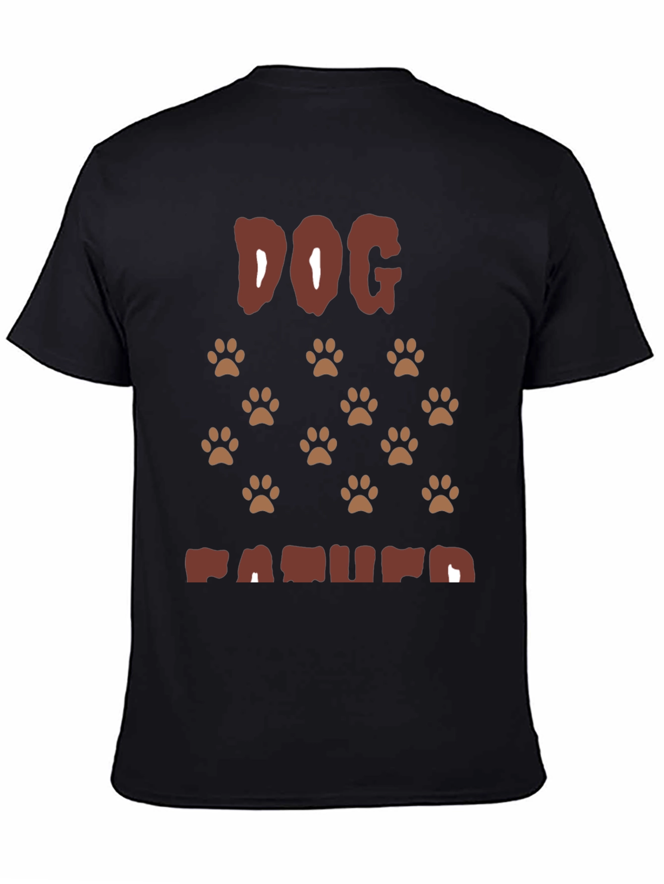Dog Paw Print T-Shirt - Casual Crew Neck Tee
