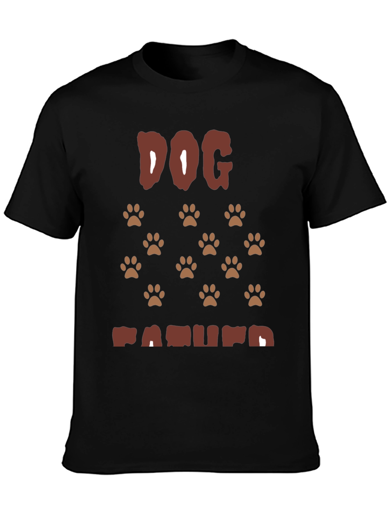 Dog Paw Print T-Shirt - Casual Crew Neck Tee