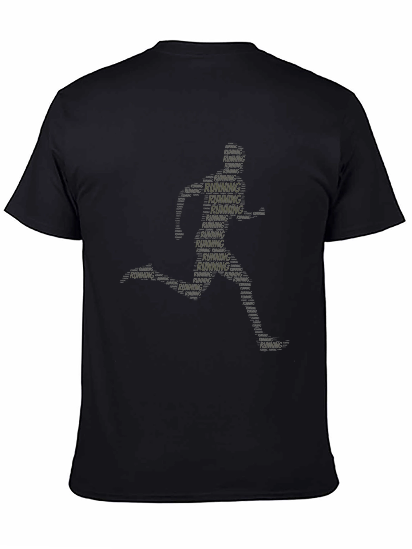 Running Word Art T-Shirt - Black