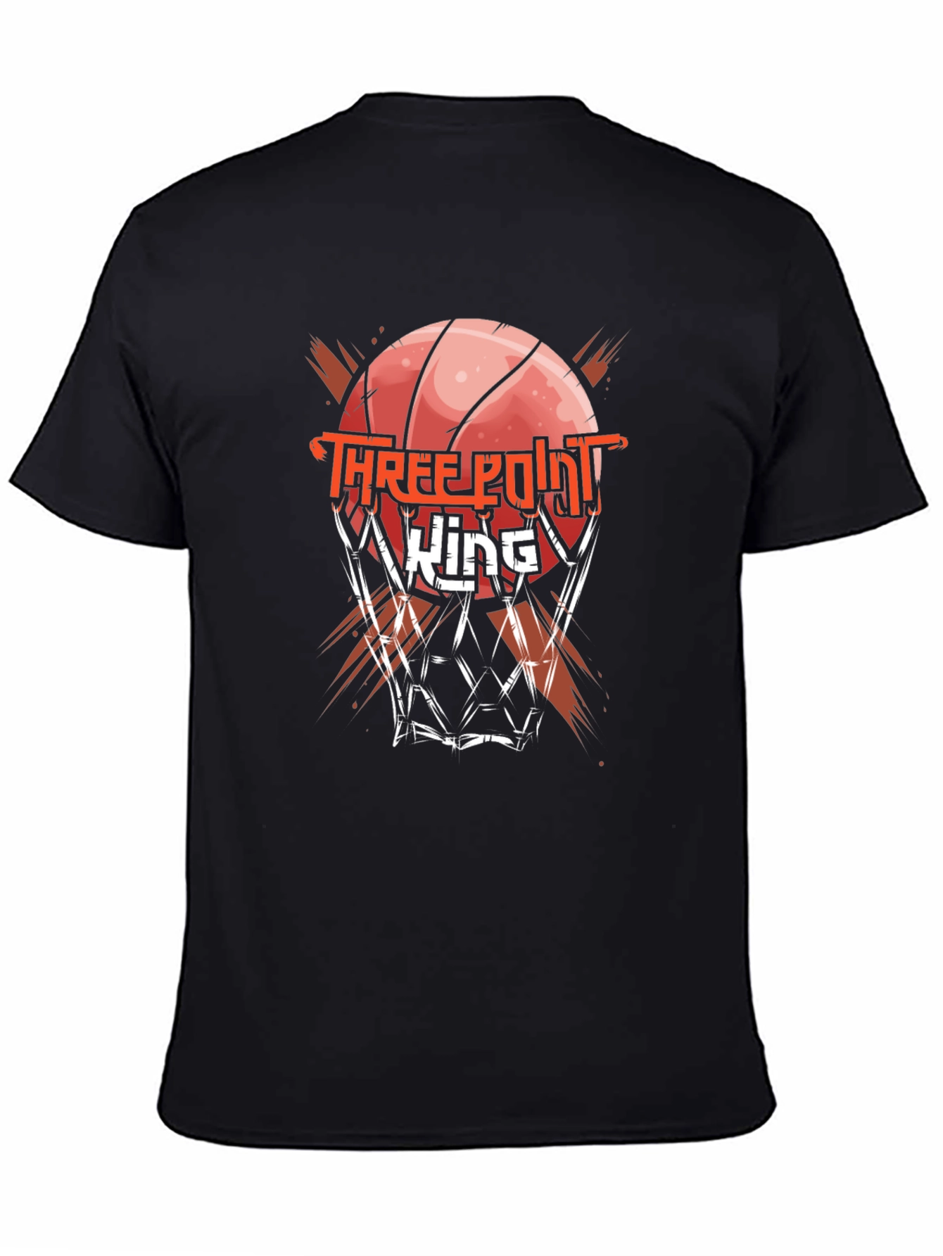 Three Point King Black Graphic T-Shirt