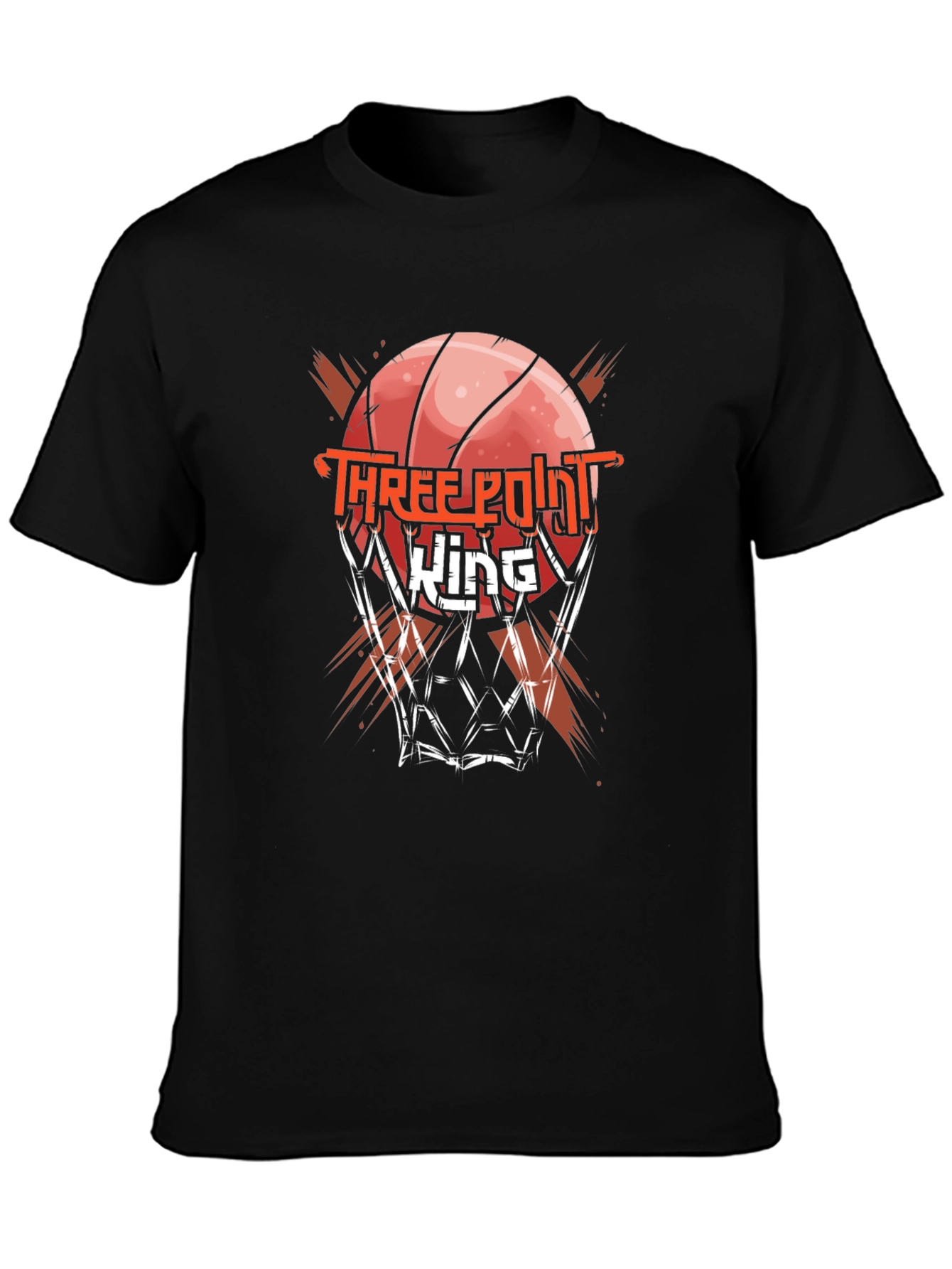 Three Point King Black Graphic T-Shirt