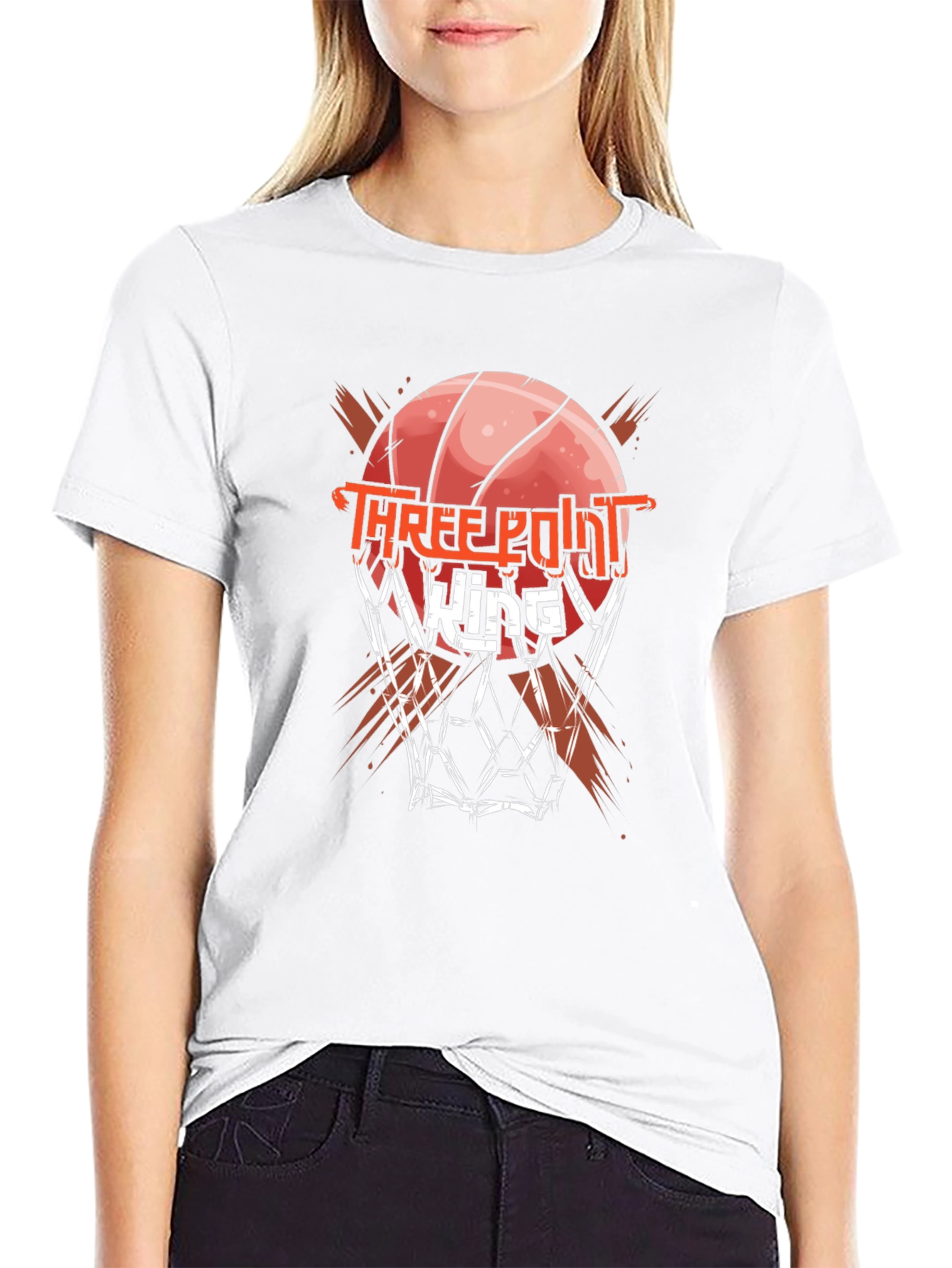 Three Point King Black Graphic T-Shirt