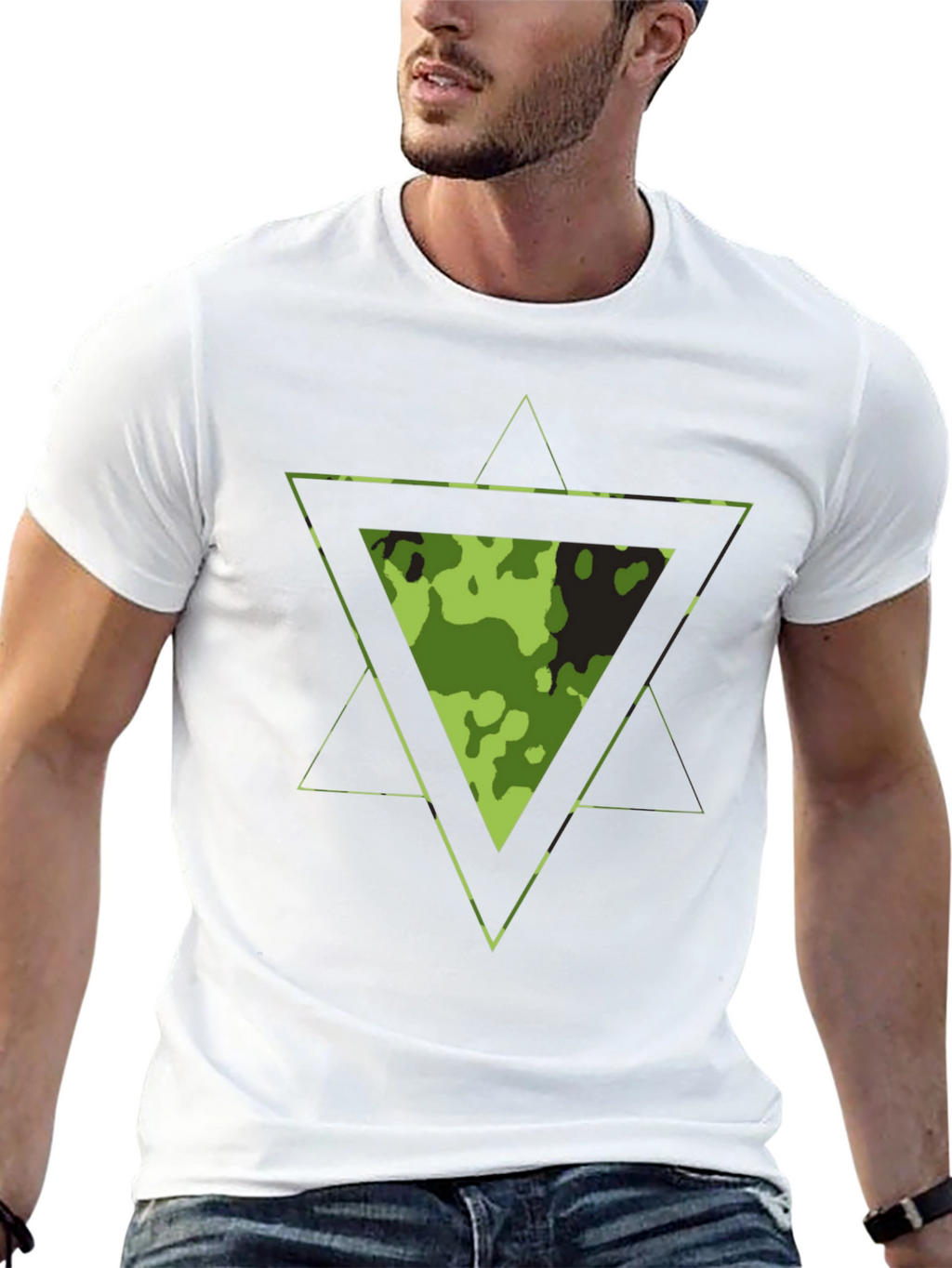 Camouflage Triangle Graphic T-Shirt - Mens