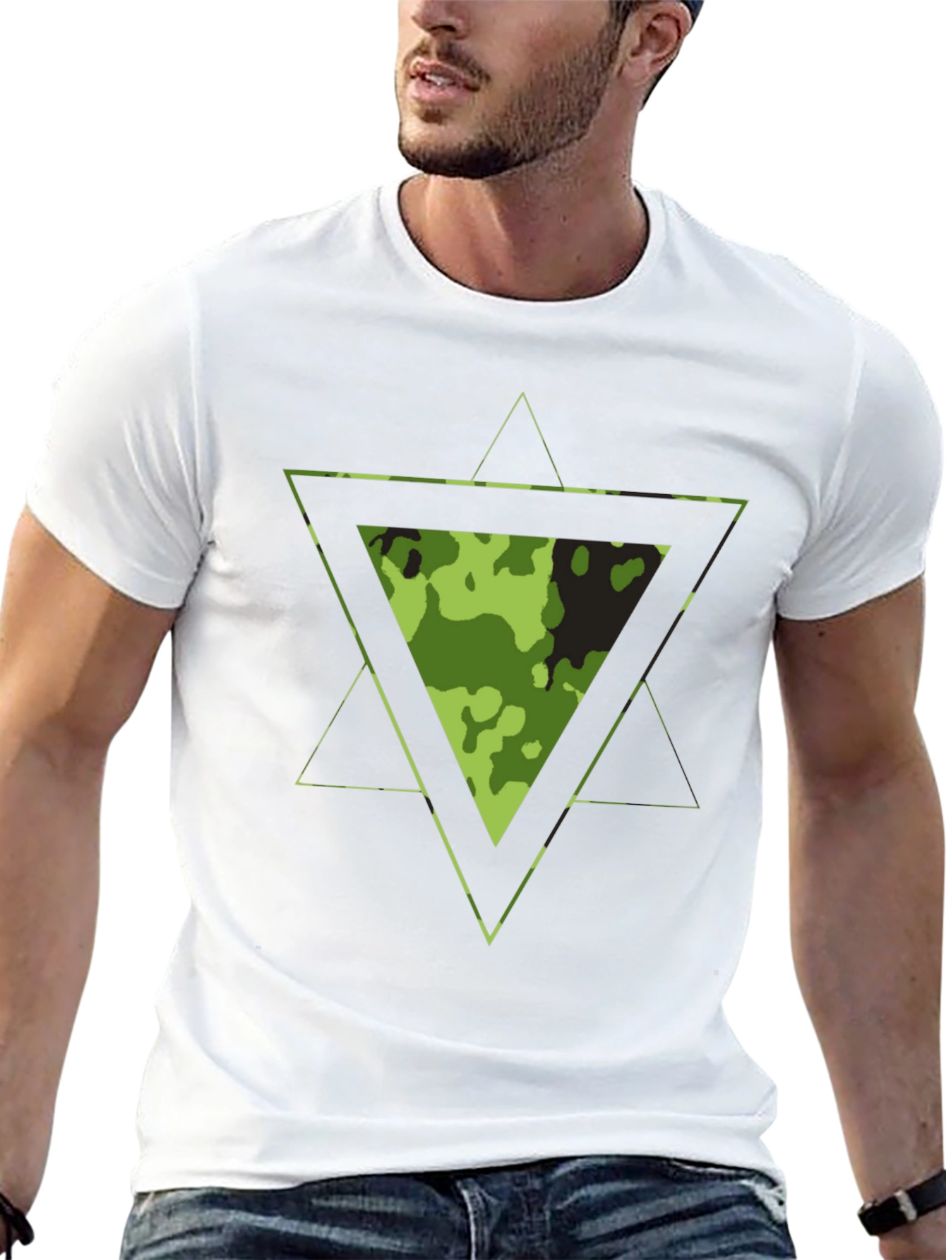 Camouflage Triangle Graphic T-Shirt - Mens