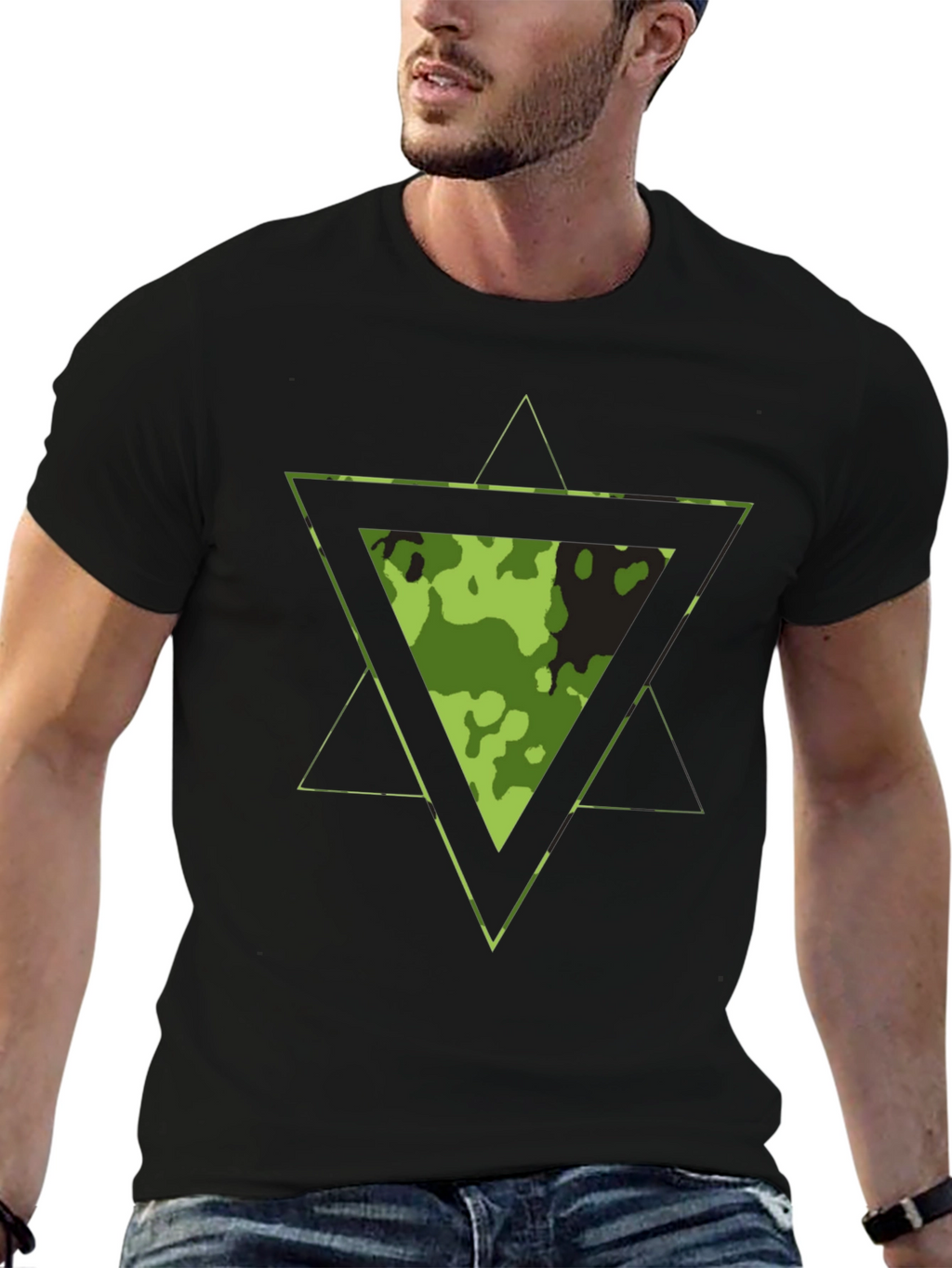 Camouflage Triangle Graphic T-Shirt - Mens