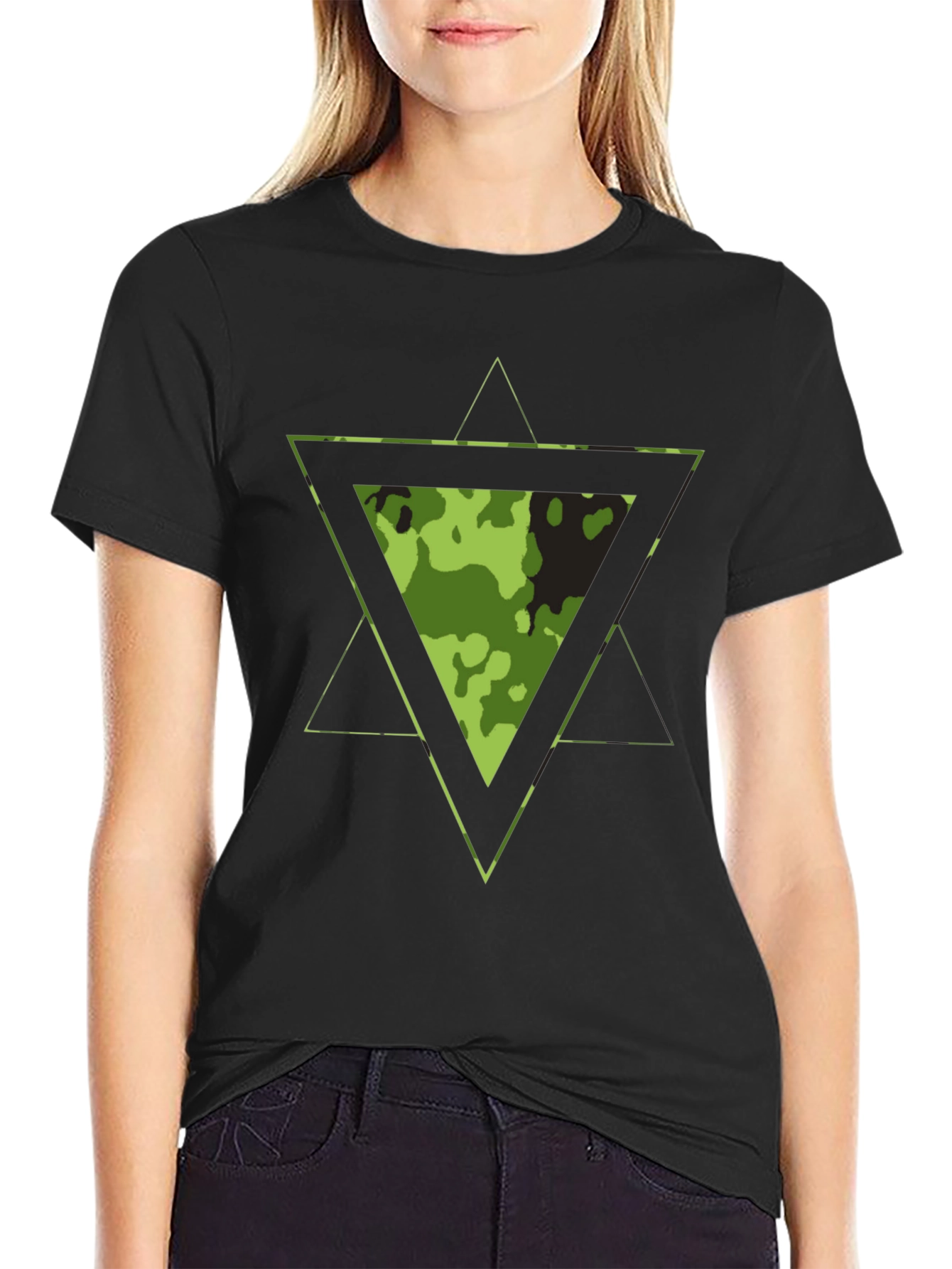 Camouflage Triangle Graphic T-Shirt - Mens