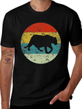Retro Panther Graphic Black T-Shirt