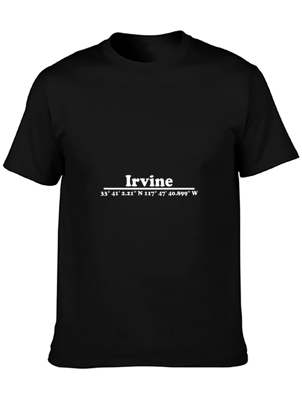 Irvine Coordinates Graphic Black T-Shirt